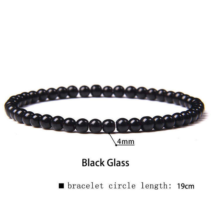 Buddha Stones 4 mm Diverse Steen Kristal Mini Kralen Genezende Armband - Zwart glas - 4 mm (Polsomtrek 14-17 cm) - image 21