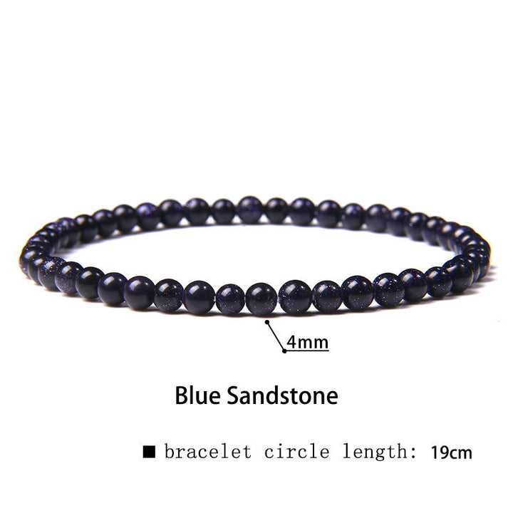 Buddha Stones 4 mm Diverse Steen Kristal Mini Kralen Genezende Armband - Blauwe zandsteen - 4 mm (Polsomtrek 14-17 cm) - image 15