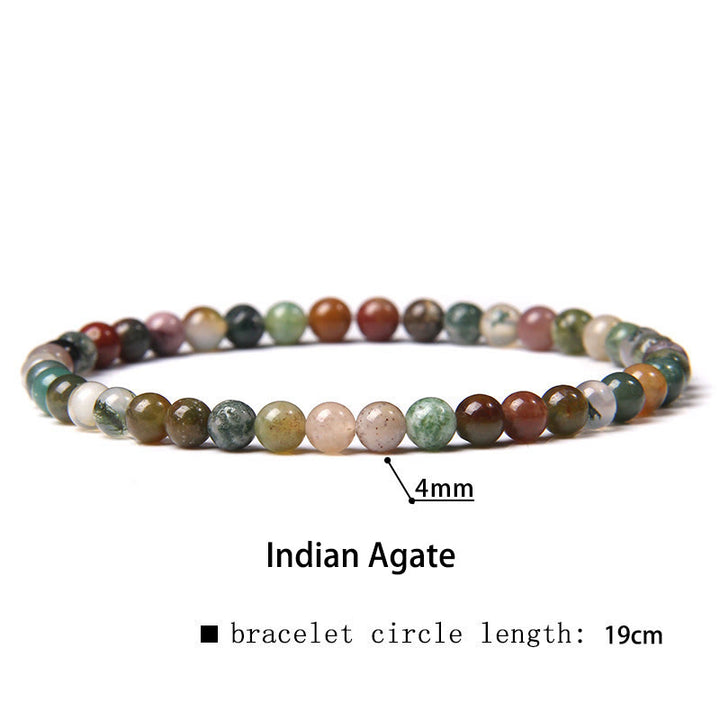 Buddha Stones 4 mm Diverse Steen Kristal Mini Kralen Genezende Armband - Indiase agaat - 4 mm (Polsomtrek 14-17 cm) - image 30