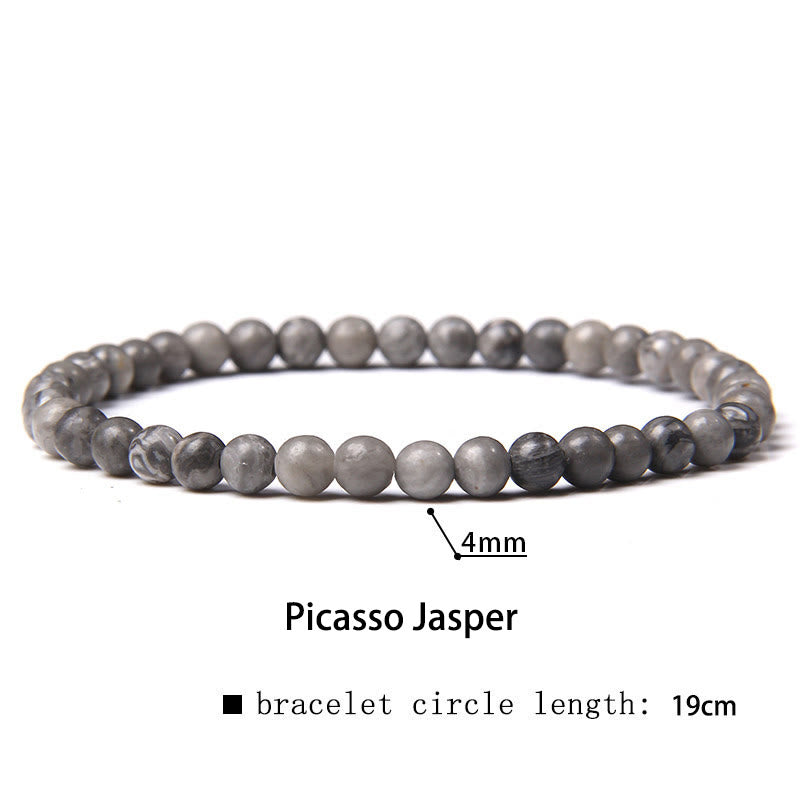 Buddha Stones 4 mm Diverse Steen Kristal Mini Kralen Genezende Armband - Picasso Jasper - 4 mm (Polsomtrek 14-17 cm) - image 33