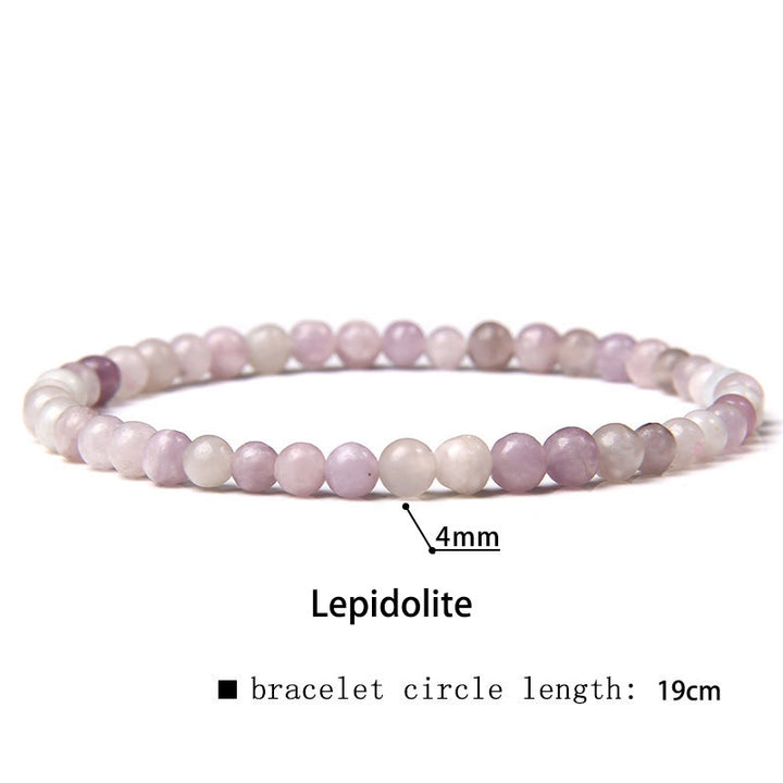 Buddha Stones 4 mm Diverse Steen Kristal Mini Kralen Genezende Armband - Lepidoliet - 4 mm (Polsomtrek 14-17 cm) - image 27