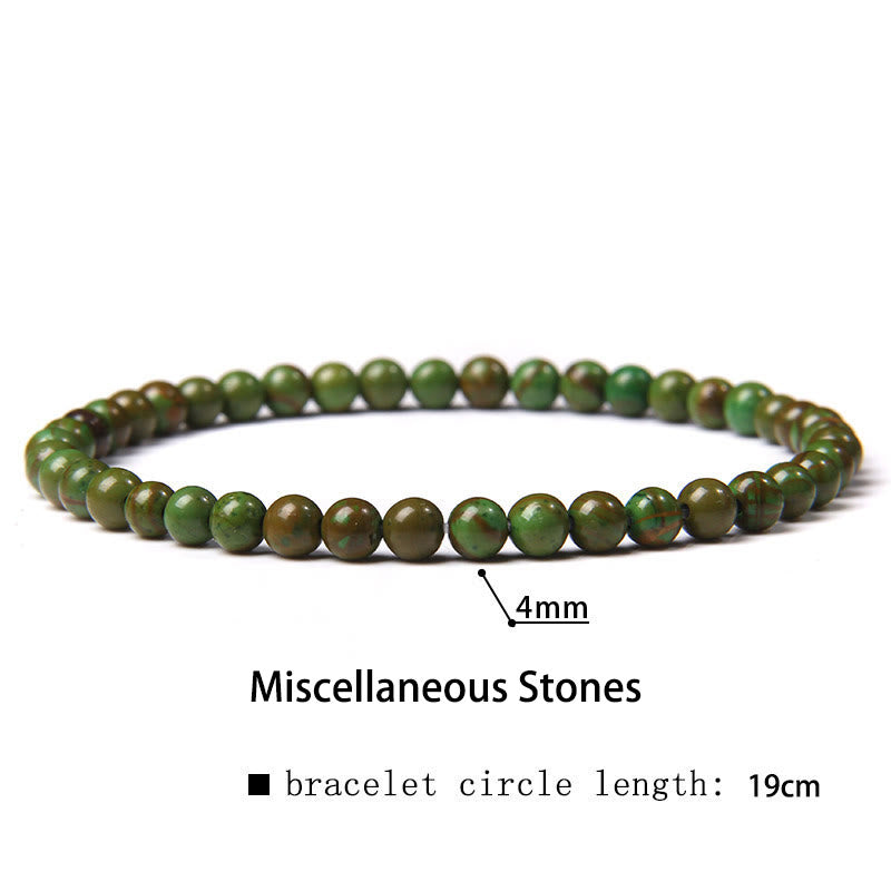 Buddha Stones 4 mm Diverse Steen Kristal Mini Kralen Genezende Armband - Diverse stenen - 4 mm (Polsomtrek 14-17 cm) - image 29