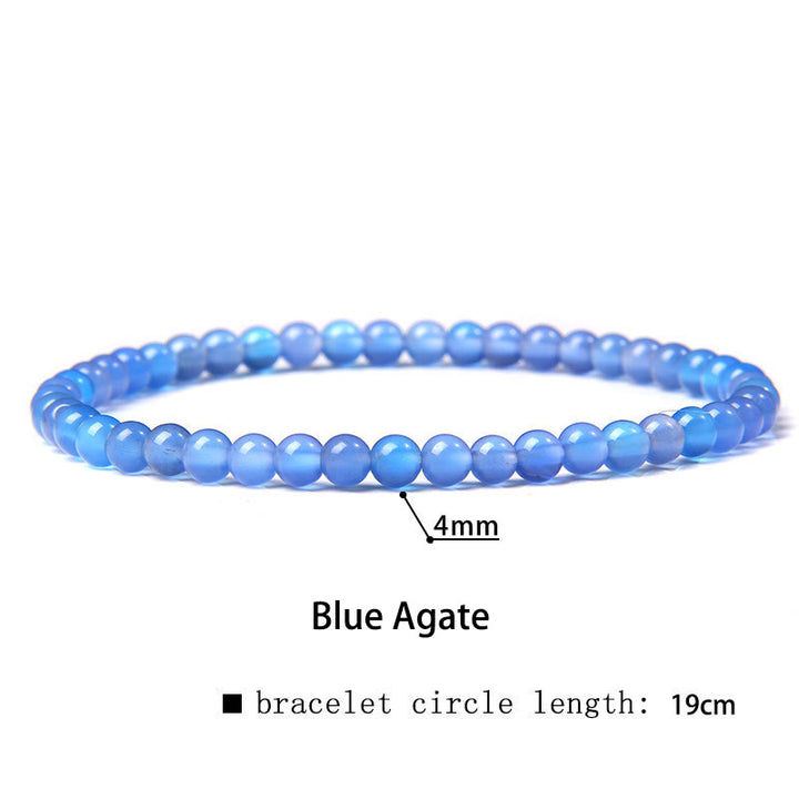Buddha Stones 4 mm Diverse Steen Kristal Mini Kralen Genezende Armband - Blauwe agaat - 4 mm (Polsomtrek 14-17 cm) - image 37
