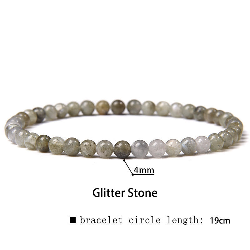 Buddha Stones 4 mm Diverse Steen Kristal Mini Kralen Genezende Armband - Glittersteen - 4 mm (Polsomtrek 14-17 cm) - image 25