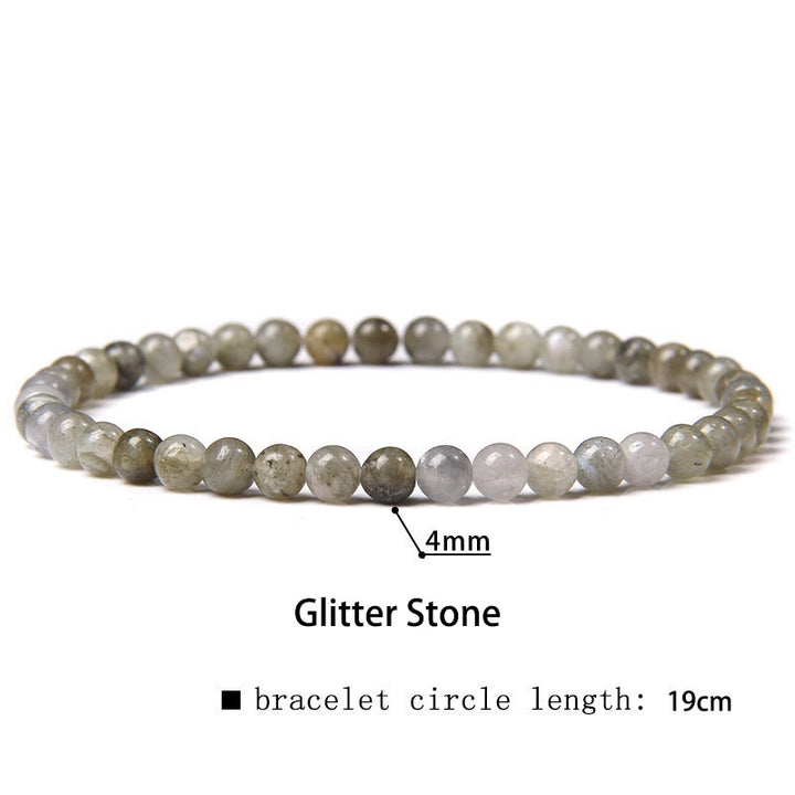 Buddha Stones 4 mm Diverse Steen Kristal Mini Kralen Genezende Armband - Glittersteen - 4 mm (Polsomtrek 14-17 cm) - image 25