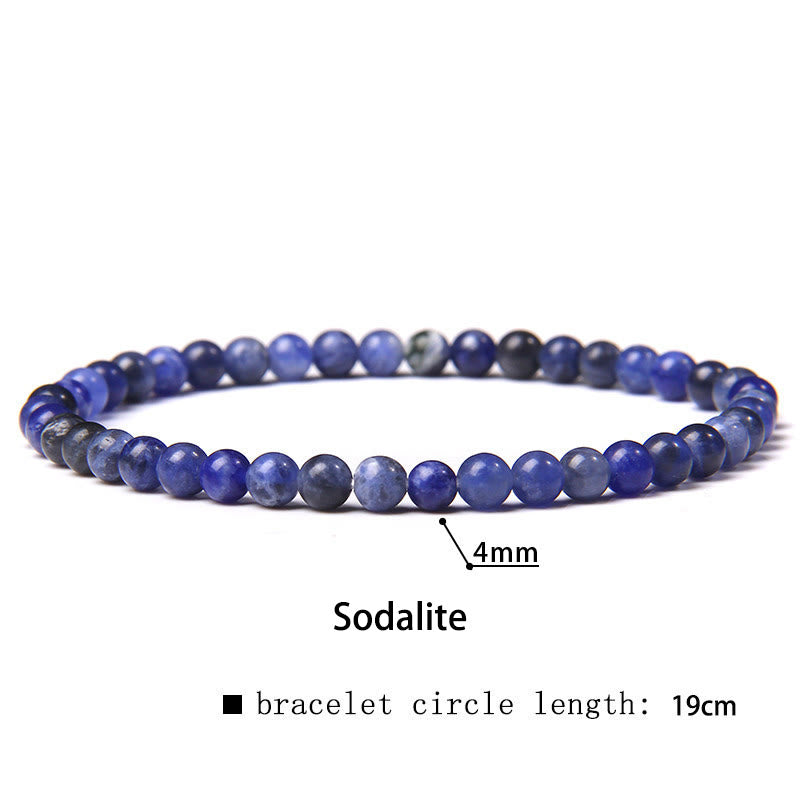 Buddha Stones 4 mm Diverse Steen Kristal Mini Kralen Genezende Armband - Sodaliet - 4 mm (Polsomtrek 14-17 cm) - image 51