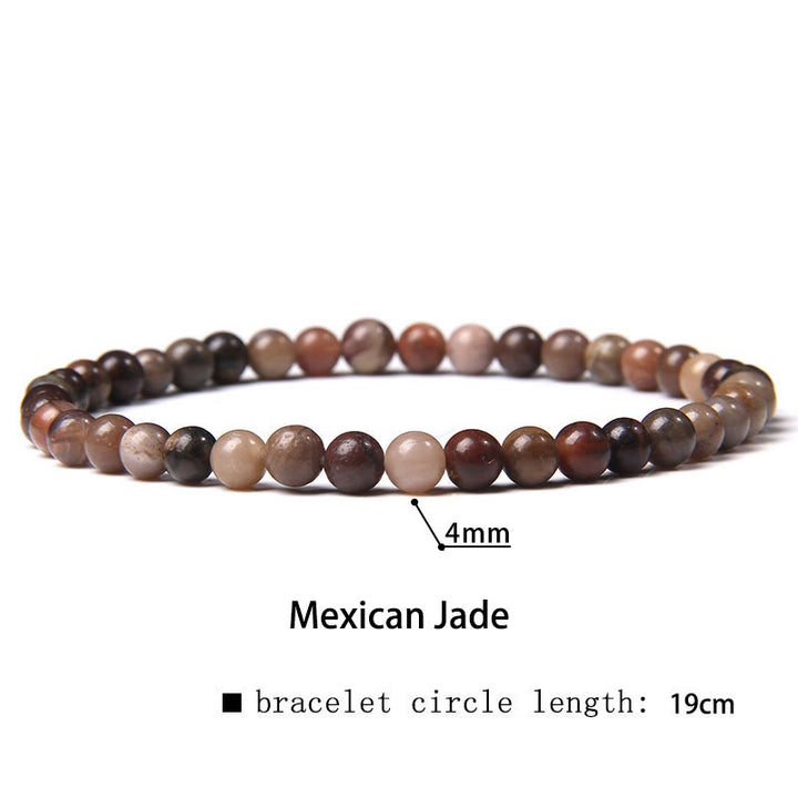 Buddha Stones 4 mm Diverse Steen Kristal Mini Kralen Genezende Armband - Mexicaanse jade - 4 mm (Polsomtrek 14-17 cm) - image 42