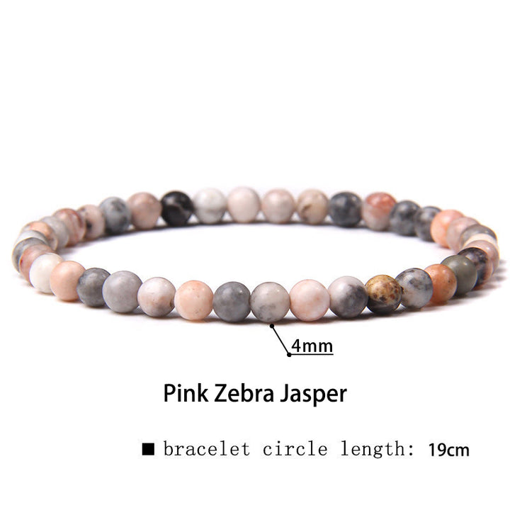 Buddha Stones 4 mm Diverse Steen Kristal Mini Kralen Genezende Armband - Roze Zebra Jaspis - 4 mm (Polsomtrek 14-17 cm) - image 47