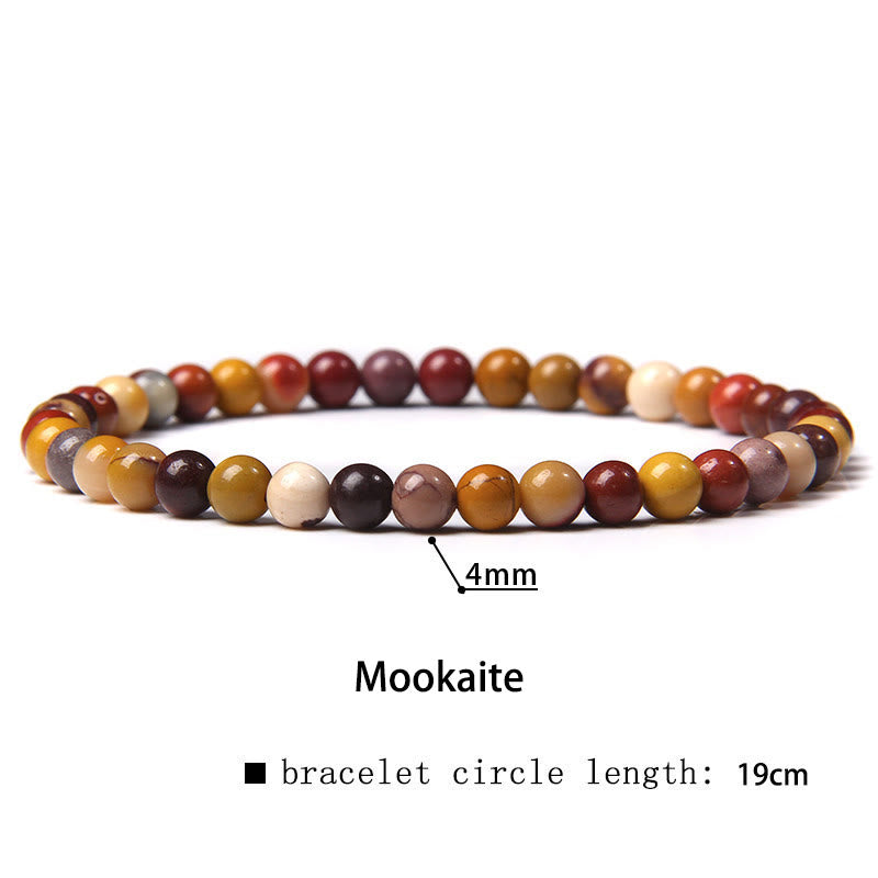 Buddha Stones 4 mm Diverse Steen Kristal Mini Kralen Genezende Armband - Mookaite - 4 mm (Polsomtrek 14-17 cm) - image 45