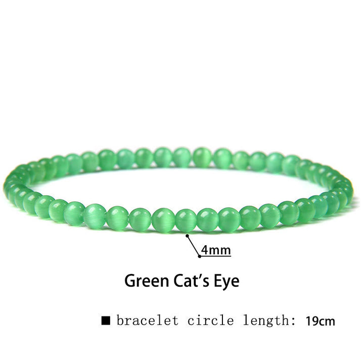 Buddha Stones 4 mm Diverse Steen Kristal Mini Kralen Genezende Armband - Groene kattenoog - 4 mm (Polsomtrek 14-17 cm) - image 49