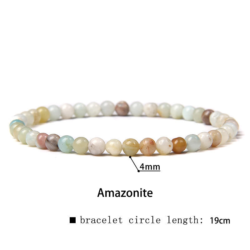 Buddha Stones 4 mm Diverse Steen Kristal Mini Kralen Genezende Armband - Amazoniet - 4 mm (Polsomtrek 14-17 cm) - image 62