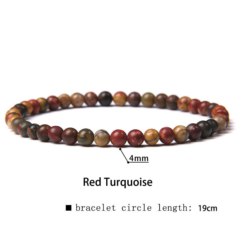 Buddha Stones 4 mm Diverse Steen Kristal Mini Kralen Genezende Armband - Rode turkoois - 4 mm (Polsomtrek 14-17 cm) - image 57