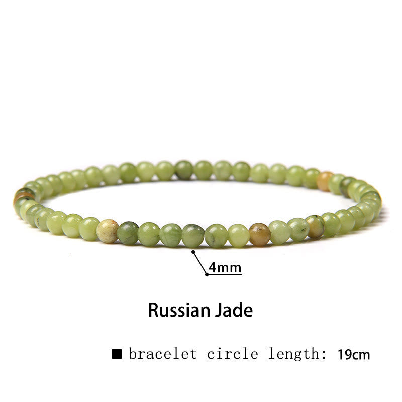 Buddha Stones 4 mm Diverse Steen Kristal Mini Kralen Genezende Armband - Russische jade - 4 mm (Polsomtrek 14-17 cm) - image 58