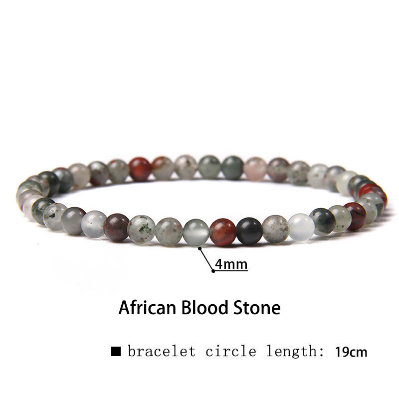 Buddha Stones 4 mm Diverse Steen Kristal Mini Kralen Genezende Armband - Afrikaanse bloedsteen - 4 mm (Polsomtrek 14-17 cm) - image 56