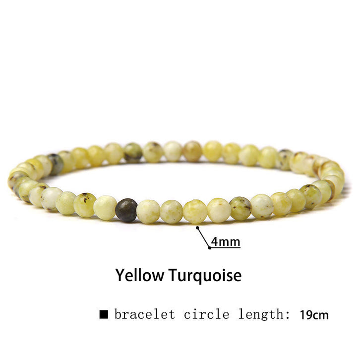 Buddha Stones 4 mm Diverse Steen Kristal Mini Kralen Genezende Armband - Geel turkoois - 4 mm (Polsomtrek 14-17 cm) - image 53