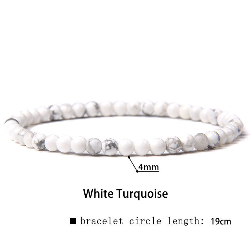 Buddha Stones 4 mm Diverse Steen Kristal Mini Kralen Genezende Armband - Witte turkoois - 4 mm (Polsomtrek 14-17 cm) - image 69