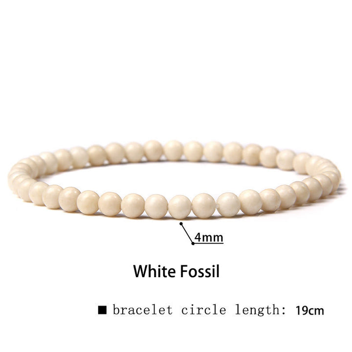 Buddha Stones 4 mm Diverse Steen Kristal Mini Kralen Genezende Armband - Wit Fossiel - 4 mm (Polsomtrek 14-17 cm) - image 66