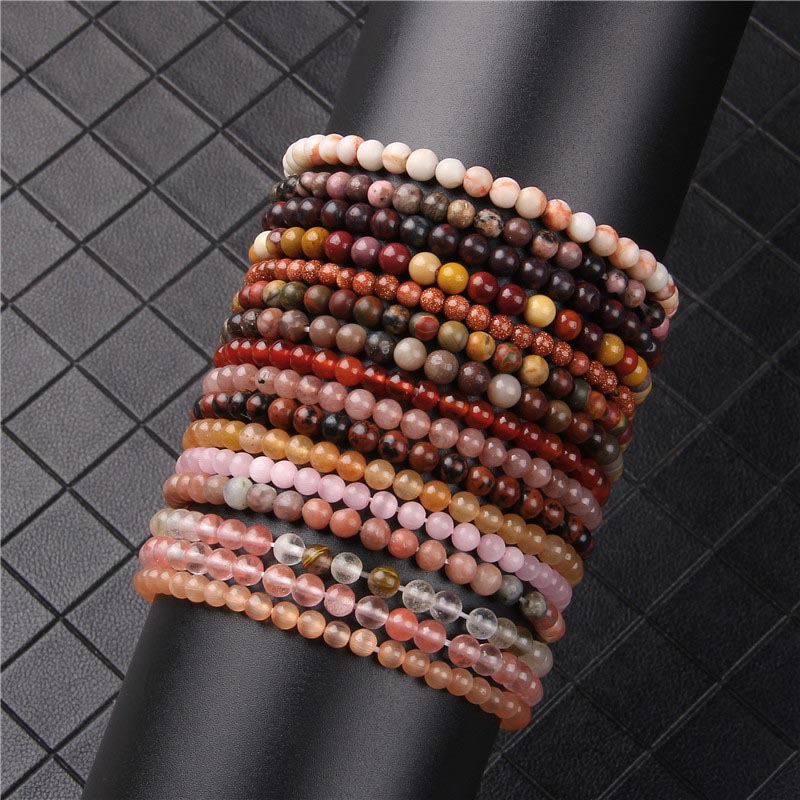 Buddha Stones 4 mm Diverse Steen Kristal Mini Kralen Genezende Armband - image 76
