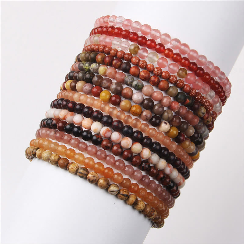 Buddha Stones 4 mm Diverse Steen Kristal Mini Kralen Genezende Armband - image 75