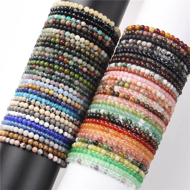 Buddha Stones 4 mm Diverse Steen Kristal Mini Kralen Genezende Armband - image 0