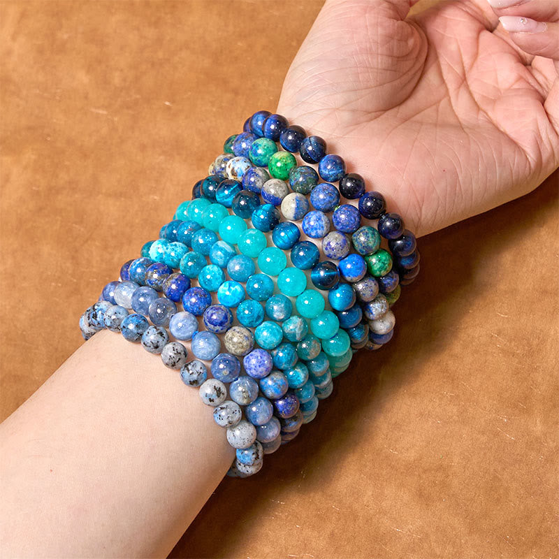 Buddha Stones Laat het verleden los - Blauwe serie, kalmte en rust Armband - image 2