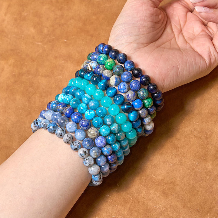 Buddha Stones Laat het verleden los - Blauwe serie, kalmte en rust Armband - image 2