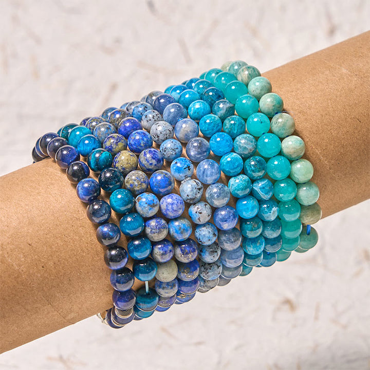 Buddha Stones Laat het verleden los - Blauwe serie, kalmte en rust Armband - image 1