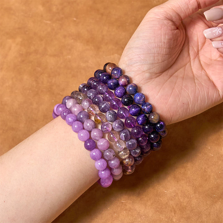 Buddha Stones Keep Calm paarse serie helende Armband - image 2