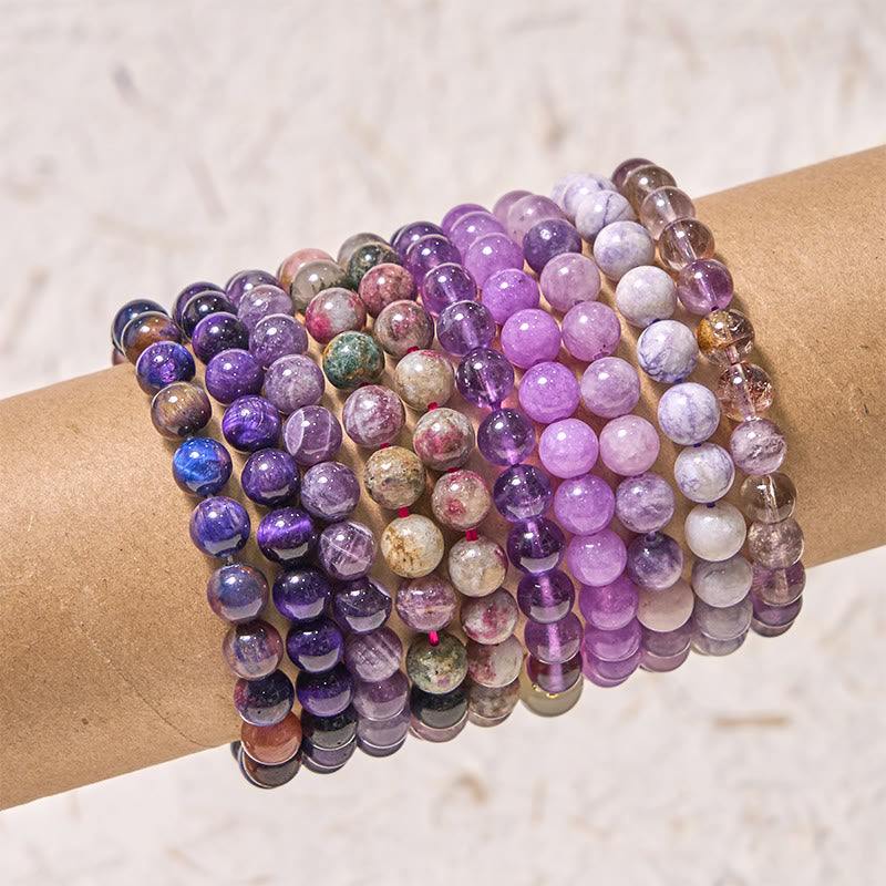 Buddha Stones Keep Calm paarse serie helende Armband - image 0