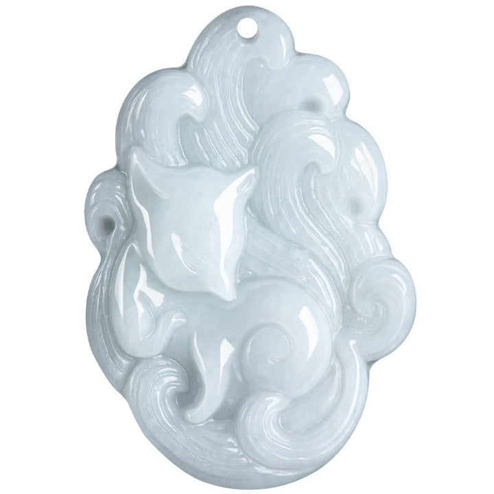 Buddha Stones Ketting van een negenstaartvos van natuurlijke jade - image 8