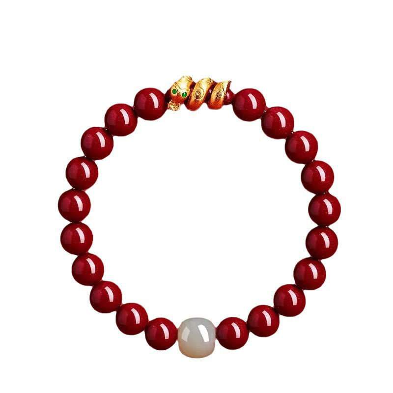 Buddha Stones Armband met cinnaberkralen, Hetian-jade en de zegen van het Jaar van de Slang. - image 17