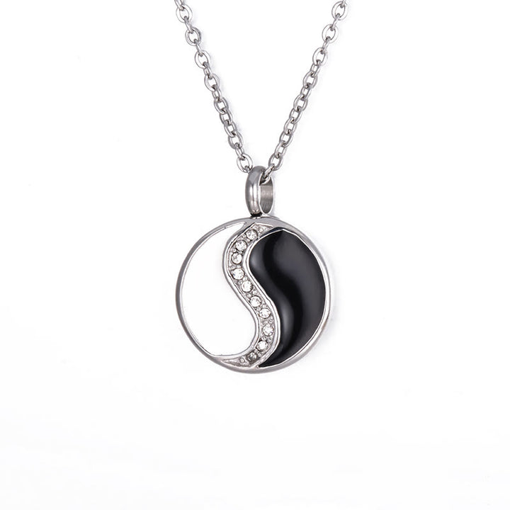 Buddha Stones Yin Yang Harmonie Ketting van titaniumstaal - image 1