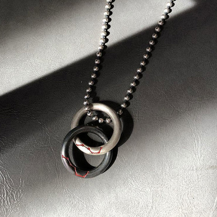 Buddha Stones Koperen Qiankun Hoop Grote Beer Ketting - image 8