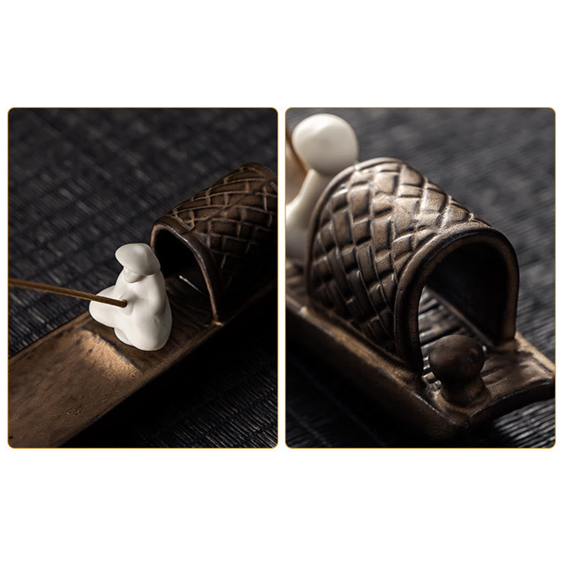 Buddha Stones Visser Zen Healing Bruine Keramische Wierook Decoratie - image 8
