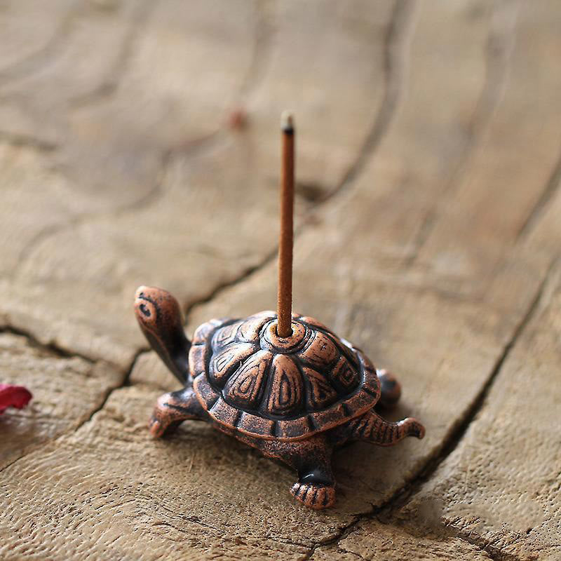 Buddha Stones Legering Schildpad Slak Genezende Wierook Bureaudecoratie - Bruine schildpad 3,7*2,2*1,3 cm - image 1