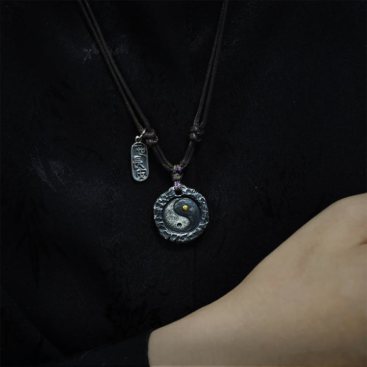 Buddha Stones 999 sterling zilveren Tai Chi Yin Yang ontwerp harmonie Ketting - image 4