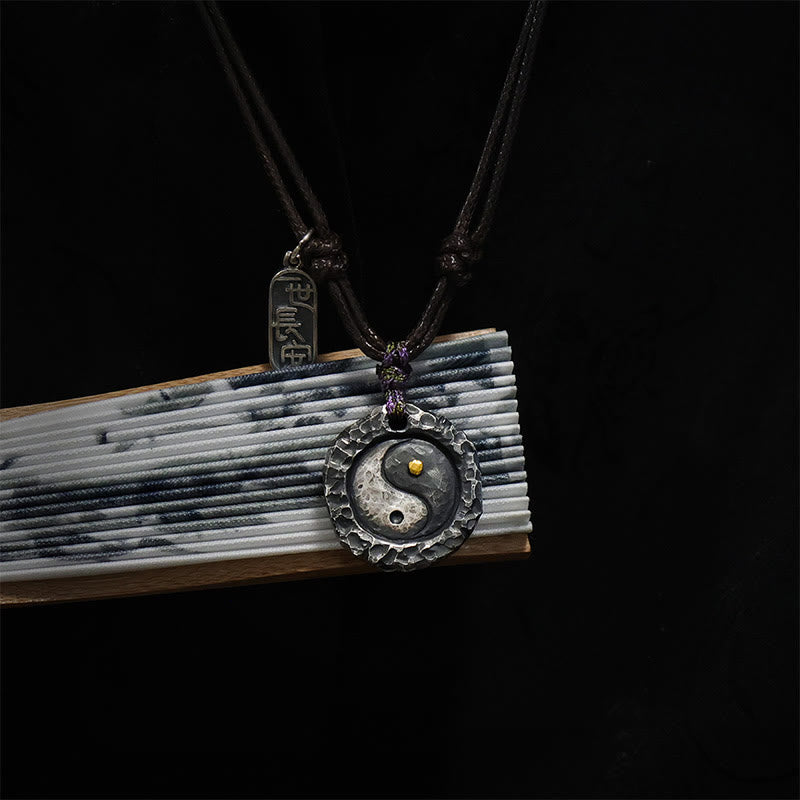 Buddha Stones 999 sterling zilveren Tai Chi Yin Yang ontwerp harmonie Ketting - image 8