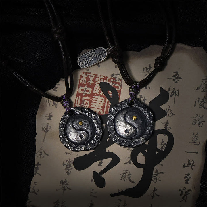 Buddha Stones 999 sterling zilveren Tai Chi Yin Yang ontwerp harmonie Ketting - image 10