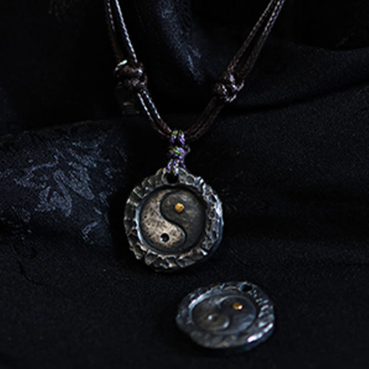 Buddha Stones 999 sterling zilveren Tai Chi Yin Yang ontwerp harmonie Ketting - image 9