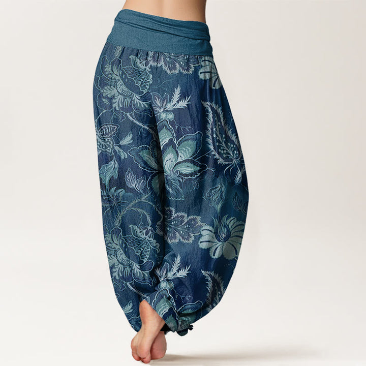 Buddha Stones Casual katoenen harembroek met bloemenprint en elastische Taille voor dames - image 6