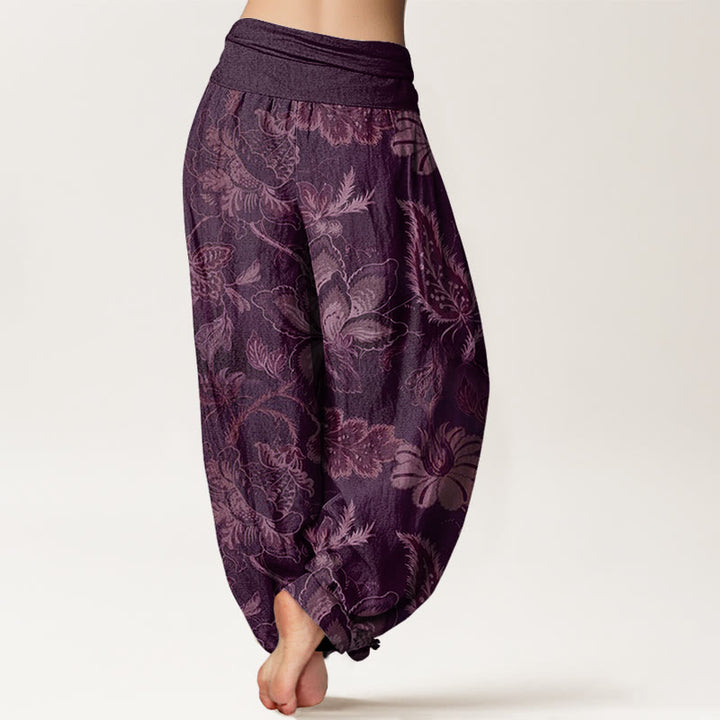 Buddha Stones Casual katoenen harembroek met bloemenprint en elastische Taille voor dames - image 9