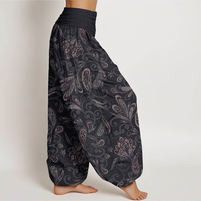 Buddha Stones Casual katoenen harembroek met bloemblaadjesdesign en elastische Taille voor dames - image 1