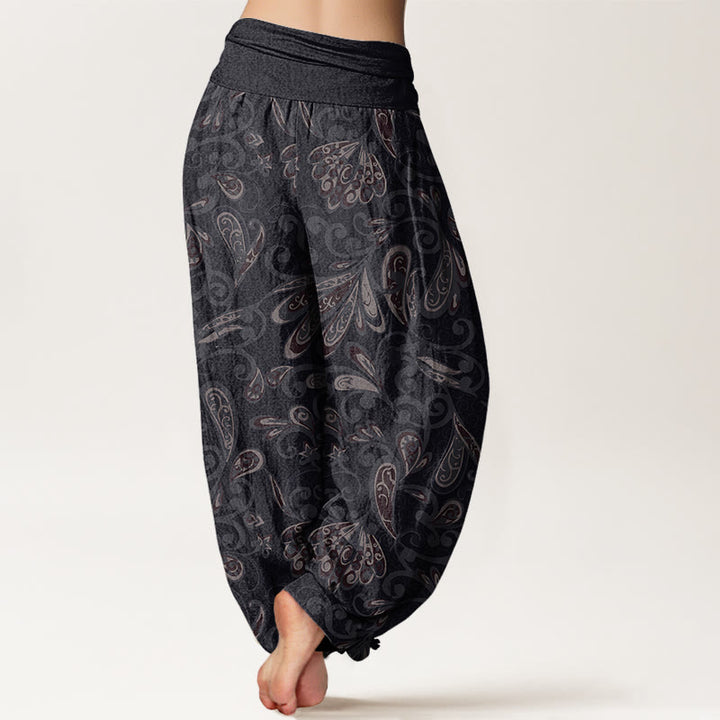 Buddha Stones Casual katoenen harembroek met bloemblaadjesdesign en elastische Taille voor dames - image 2