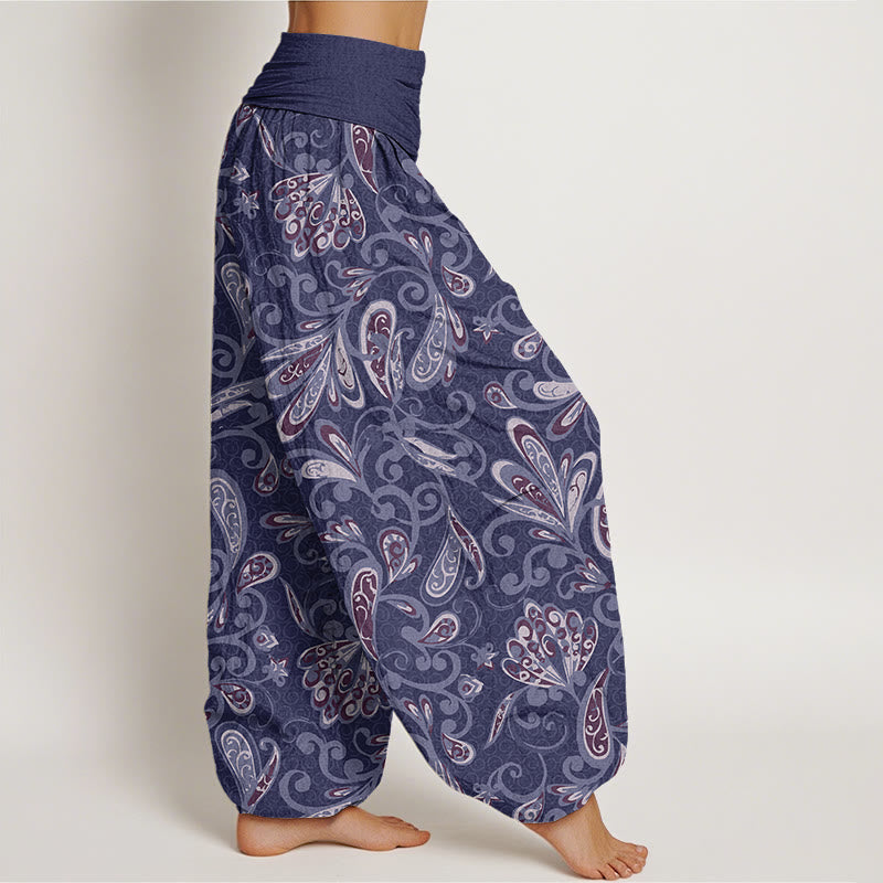 Buddha Stones Casual katoenen harembroek met bloemblaadjesdesign en elastische Taille voor dames - image 5