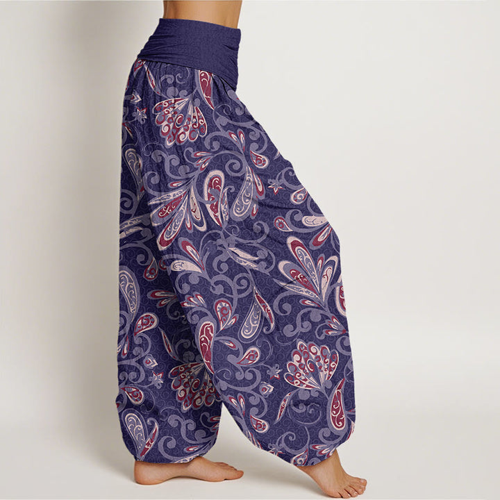 Buddha Stones Casual katoenen harembroek met bloemblaadjesdesign en elastische Taille voor dames - image 8