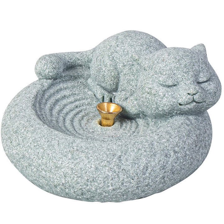 Buddha Stones Schattige luie staande kat Wierook voor op je bureau - image 27