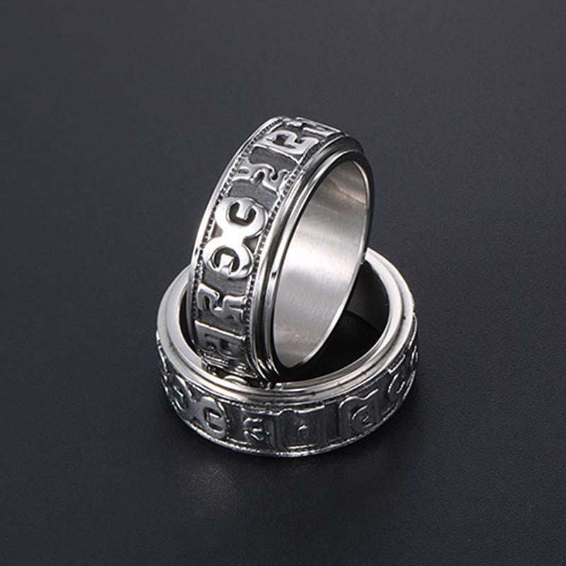 Buddha Stones Tibetaanse Om Mani Padme Hum titanium stalen Ring - image 18