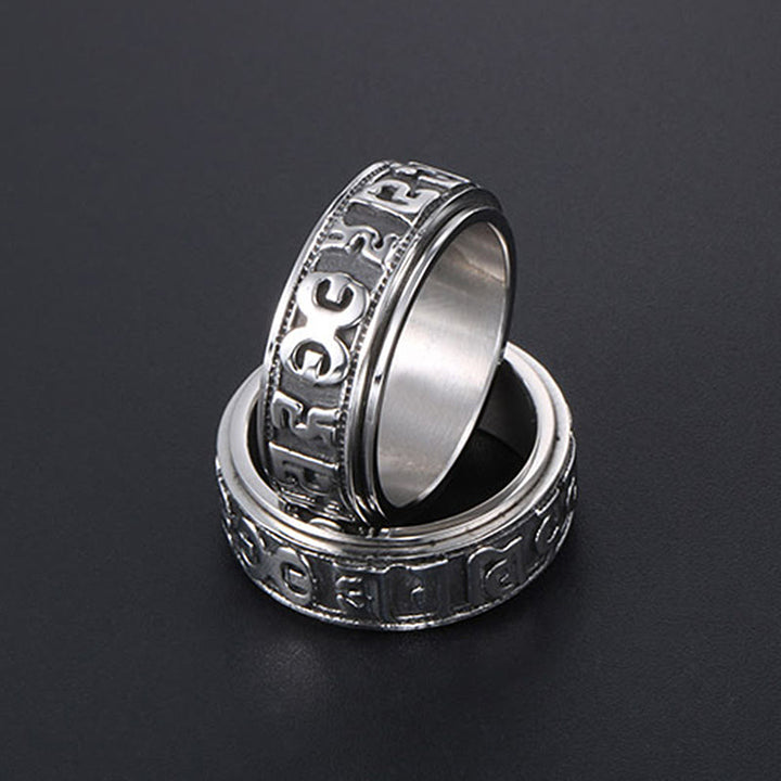 Buddha Stones Tibetaanse Om Mani Padme Hum titanium stalen Ring - image 18