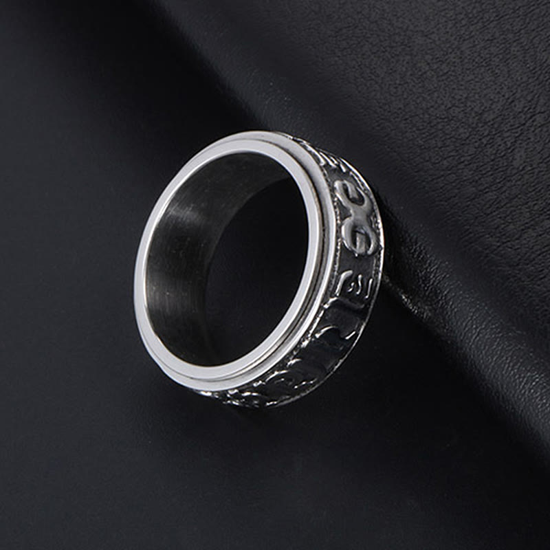 Buddha Stones Tibetaanse Om Mani Padme Hum titanium stalen Ring - image 16