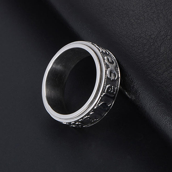 Buddha Stones Tibetaanse Om Mani Padme Hum titanium stalen Ring - image 16